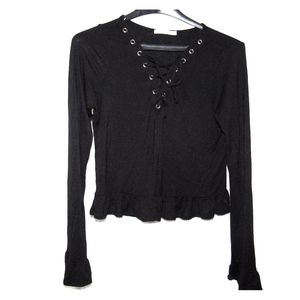 Long sleeve black shirt.